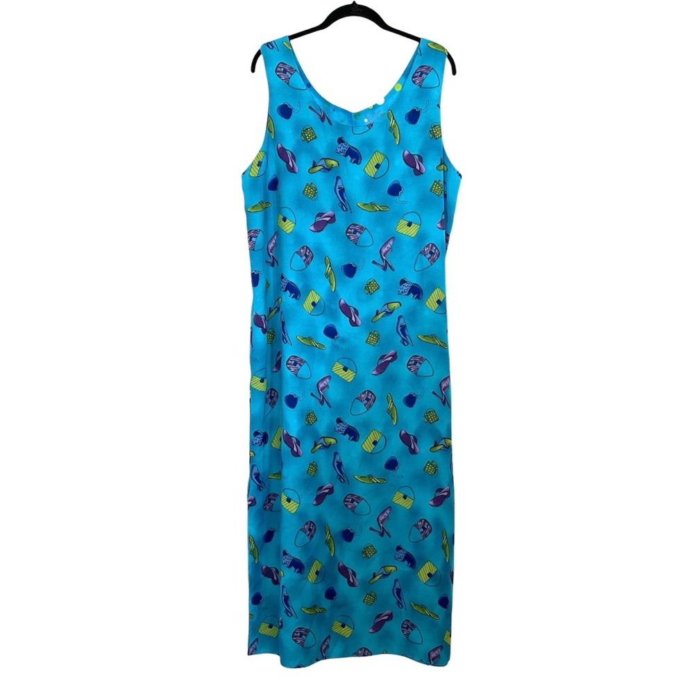 Blue Sleeveless Reversible Summer Dress
